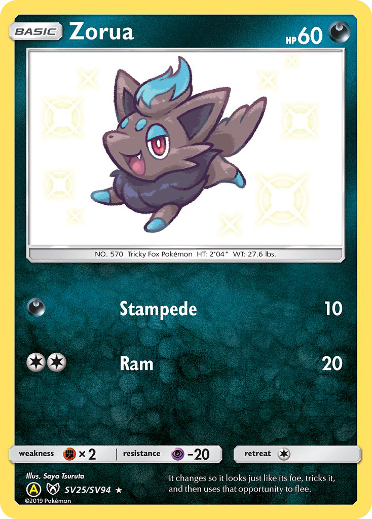 Hidden Fates Shiny Vault Zorua SV25/SV94